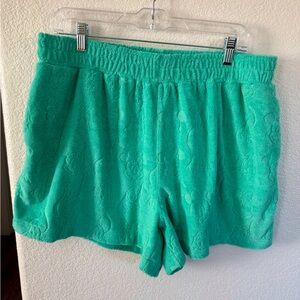 Turquoise Disney terry Mickey and friends shorts size L